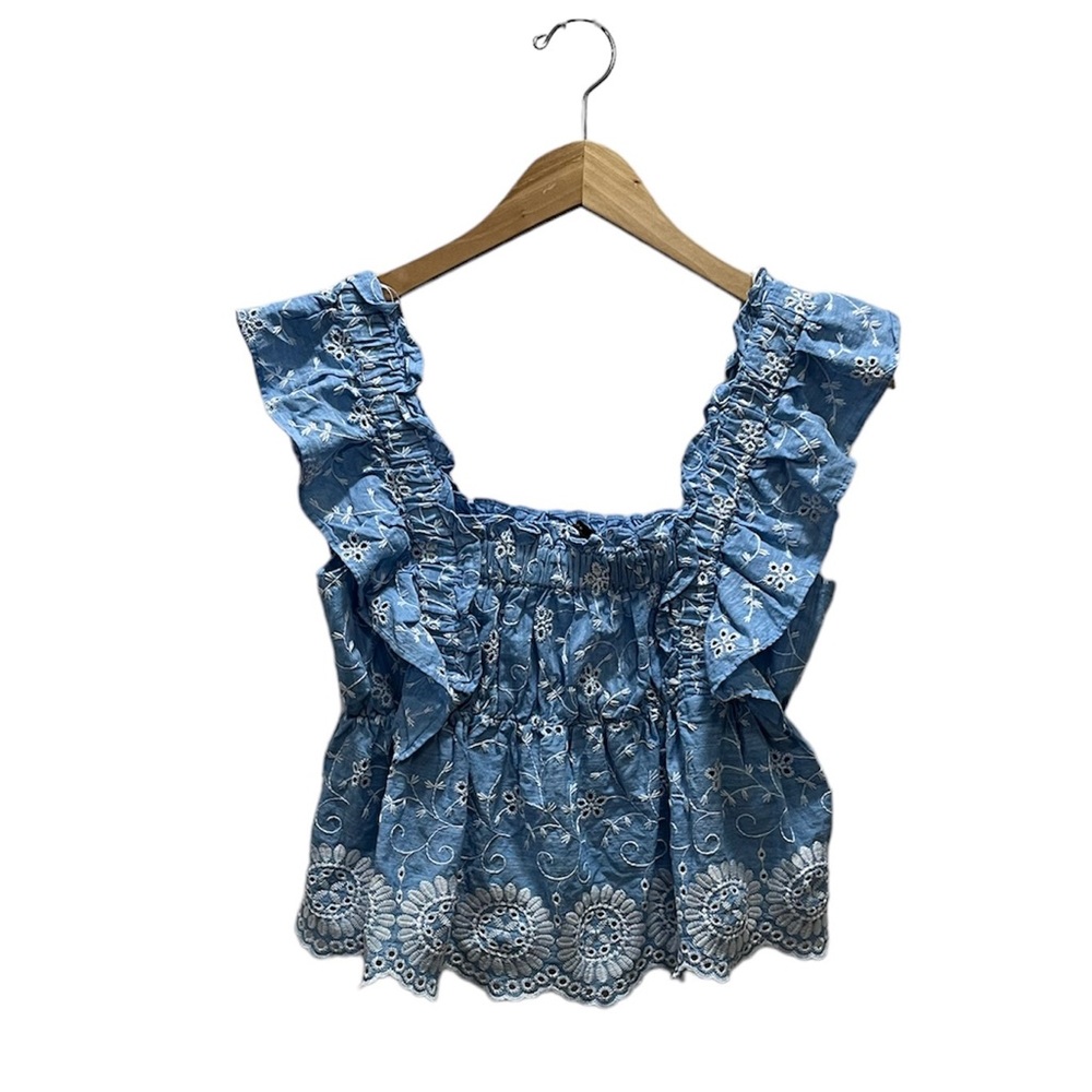 Zara Open Work Embroidered Top - Picture 2 of 11